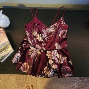 Floral Velvet Camisole Top